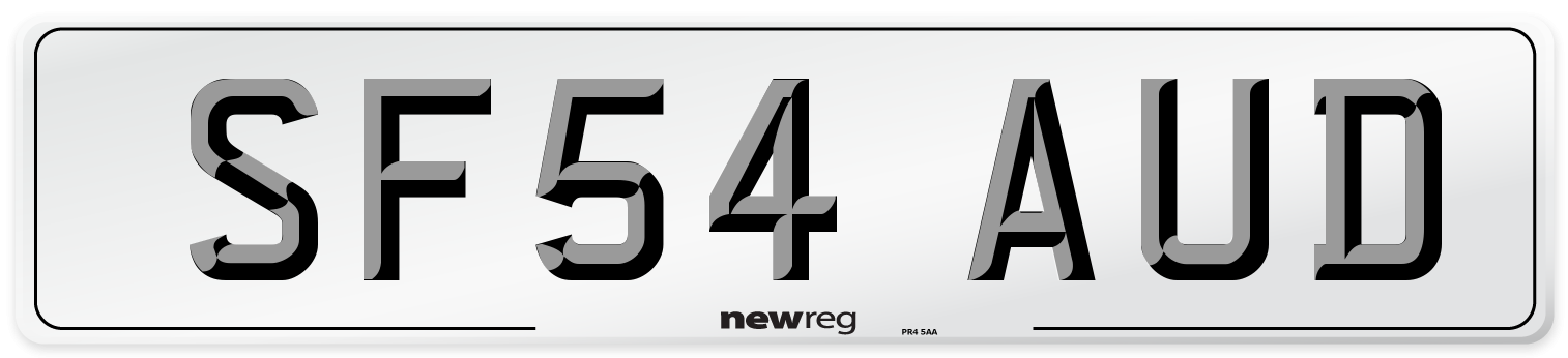 SF54 AUD Number Plate from New Reg